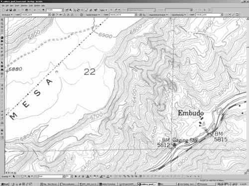 Digital greenline topographic base for the finished Velarde 7.5-minute quadrangle