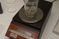 Record weight of sample