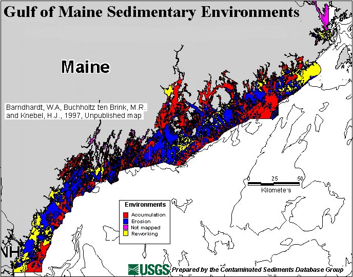 Figure 2. Gulf of Maine Sedimentary Environments