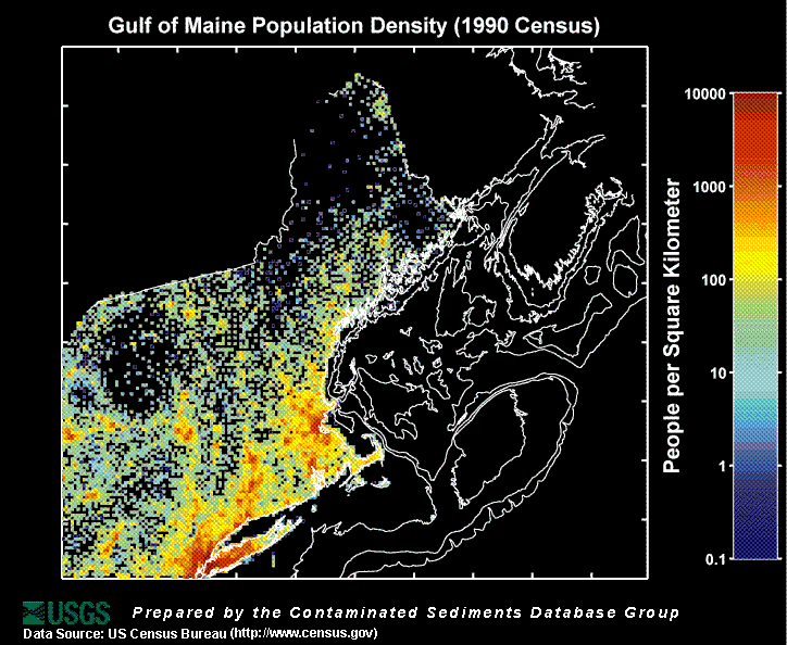 Figure 8. Gulf of Maine Population Density (1990 Census)