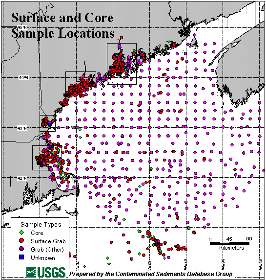 Surface and Core Sample Locations
