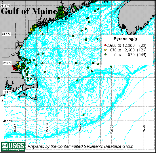 Gulf of Maine, Pyrene ng/g