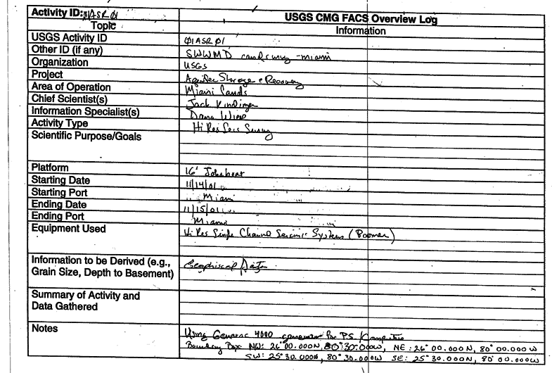 scanned image of first page of 01ASR01 original logbook
