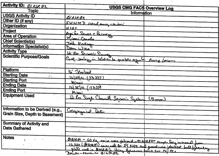 scanned image of first page of 01ASR02 original logbook