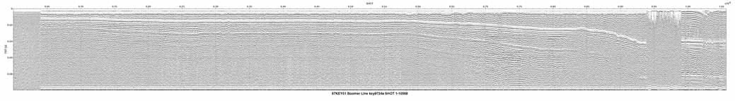 Thumbnail GIF image of the seismic trackline key9724a, with a hotlink to the more detailed, larger JPG image.