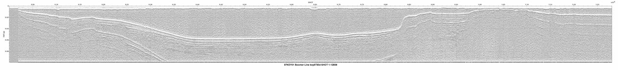 Thumbnail GIF image of the seismic trackline key9730d, with a hotlink to the more detailed, larger JPG image.