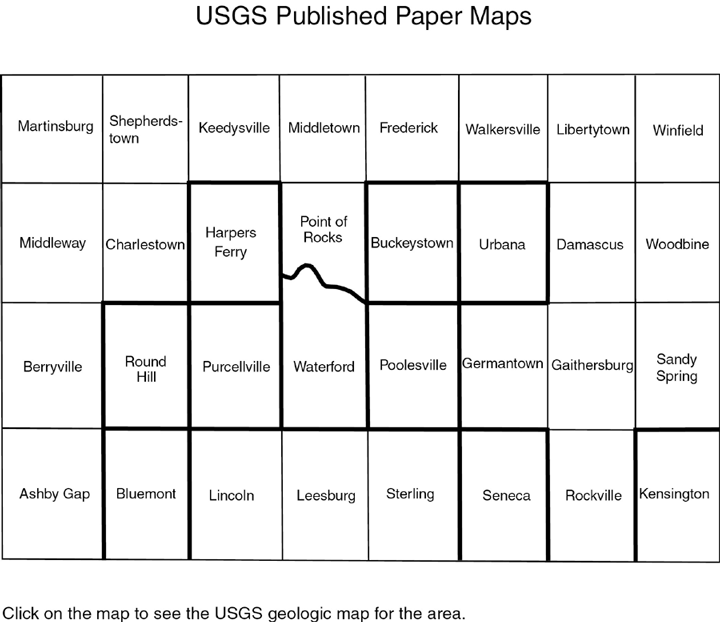 Index map of published quadrangles