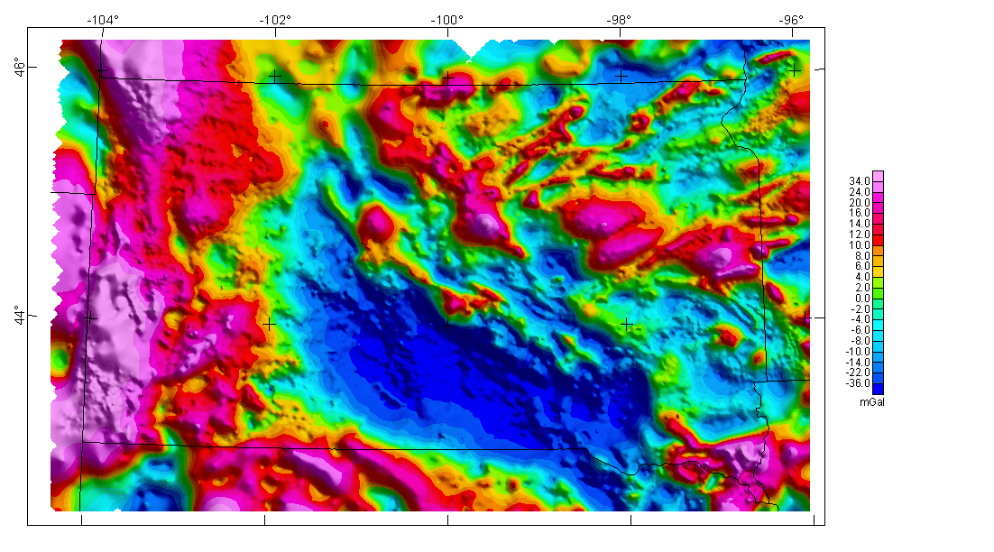 South Dakota Isostatic Gravity Anomaly Map