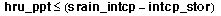 hru_ppt is less  than or equal to  (srain_intcp minus intcp_stor)