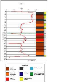 Example of a magnetic susceptibility and X-ray description chart for GC-1.