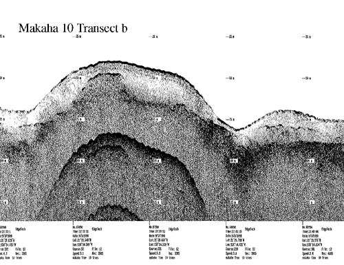 Subbottom profile showing seafloor and subsurface sediment detail and features