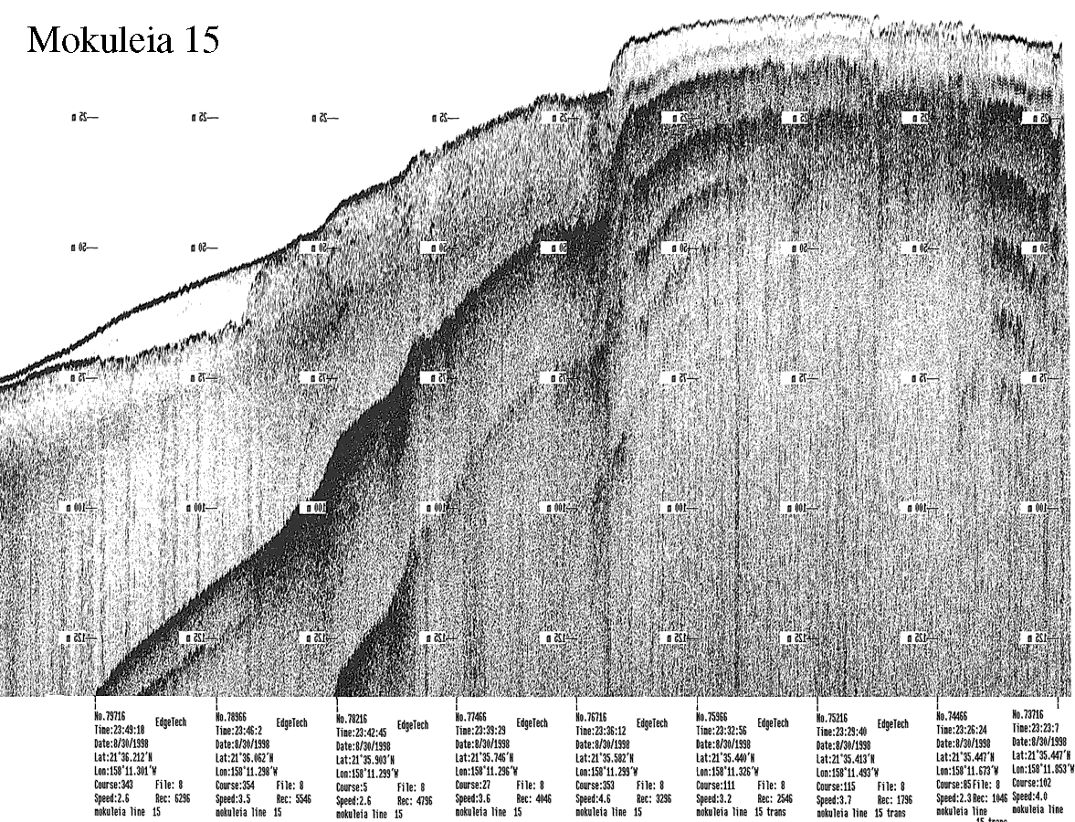 Subbottom profile showing seafloor and subsurface sediment detail and features