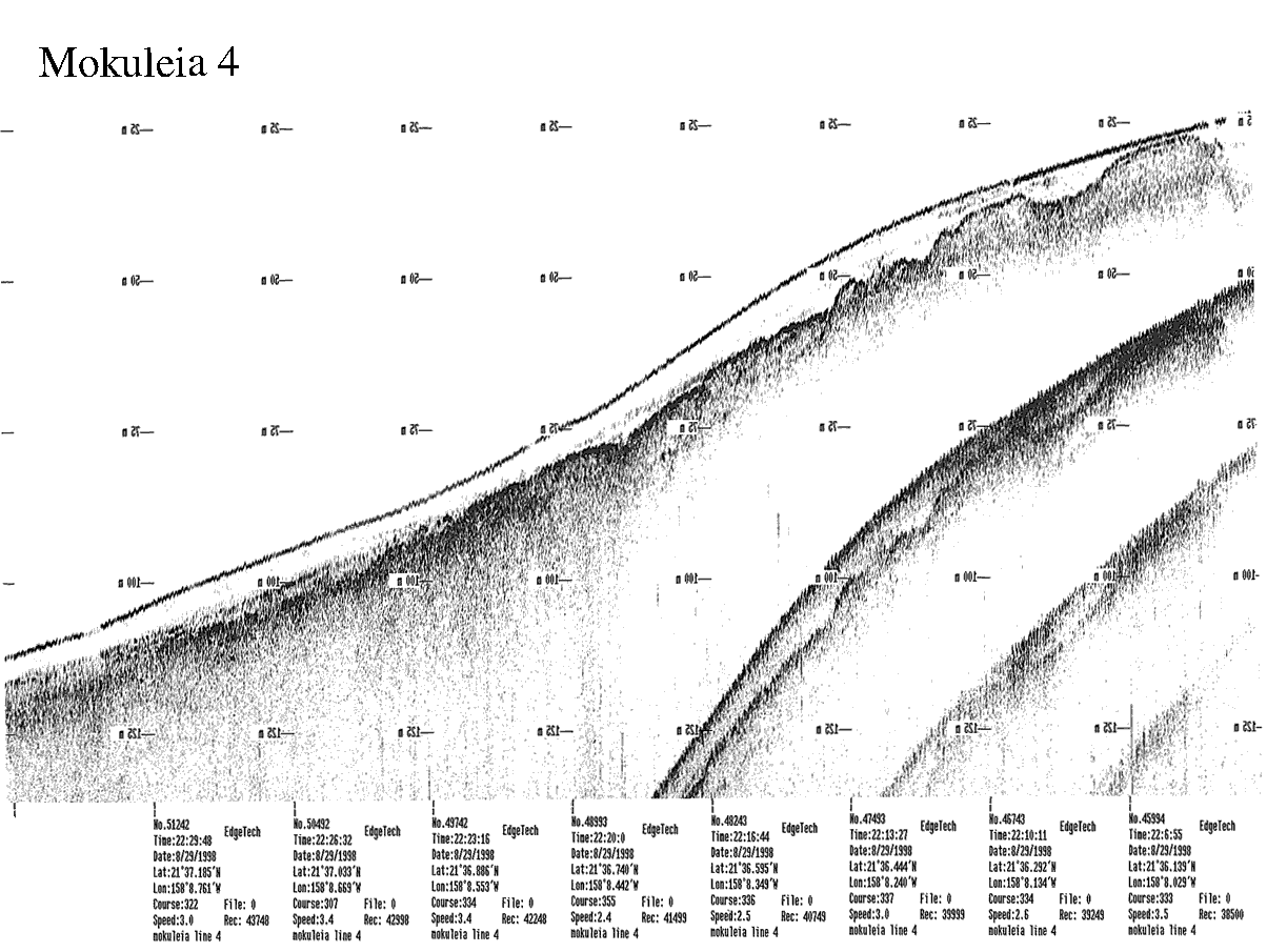 Subbottom profile showing seafloor and subsurface sediment detail and features