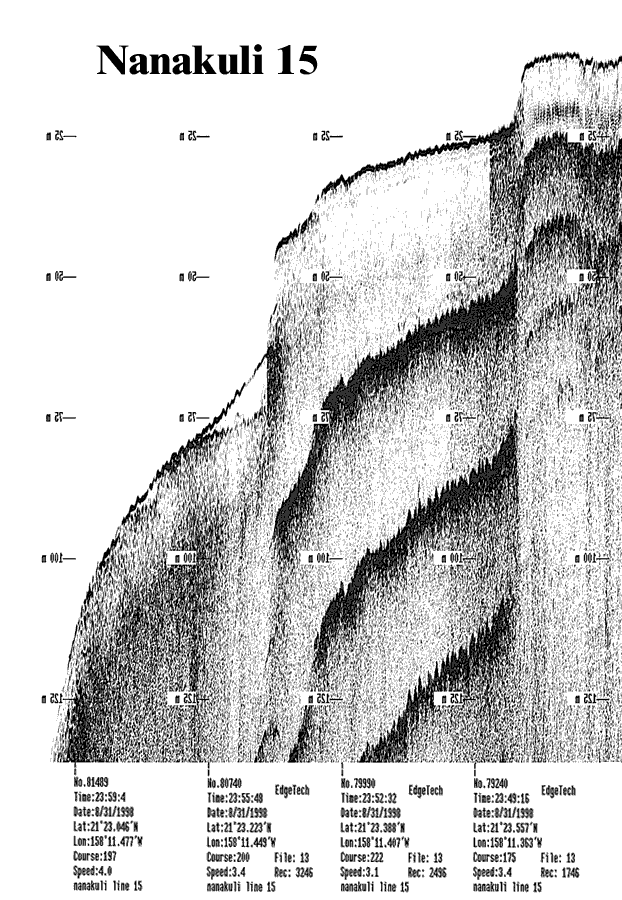 Subbottom profile showing seafloor and subsurface sediment detail and features