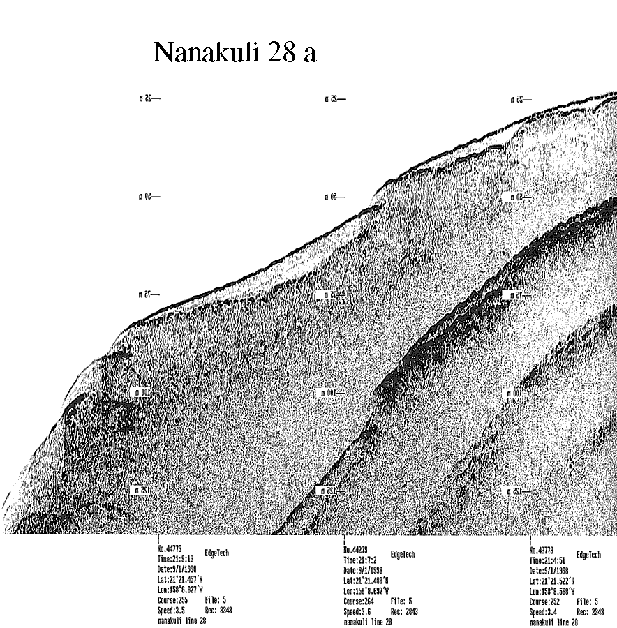 Subbottom profile showing seafloor and subsurface sediment detail and features