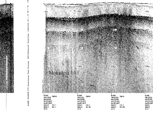 Subbottom profile showing seafloor and subsurface sediment detail and features