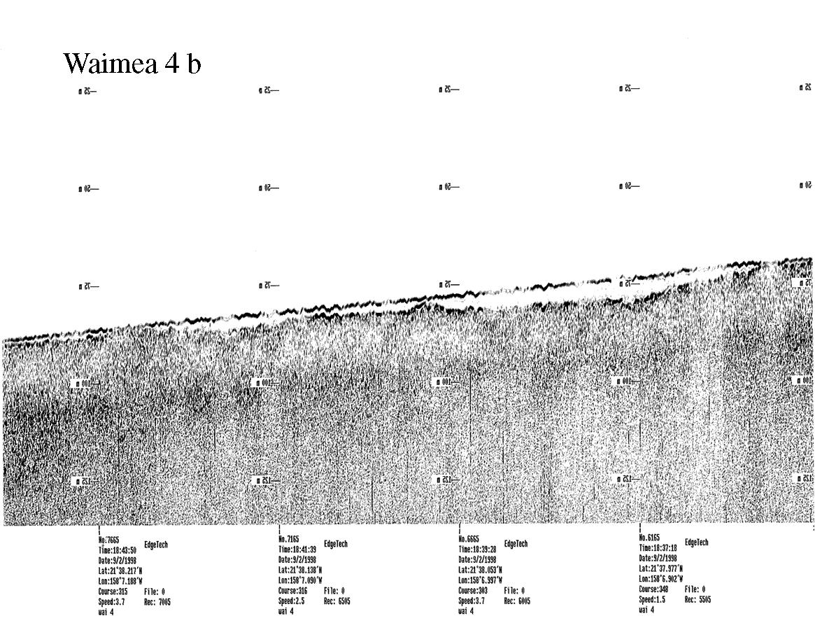 Subbottom profile showing seafloor and subsurface sediment detail and features