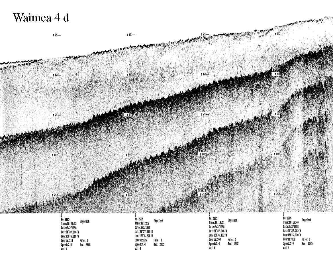 Subbottom profile showing seafloor and subsurface sediment detail and features