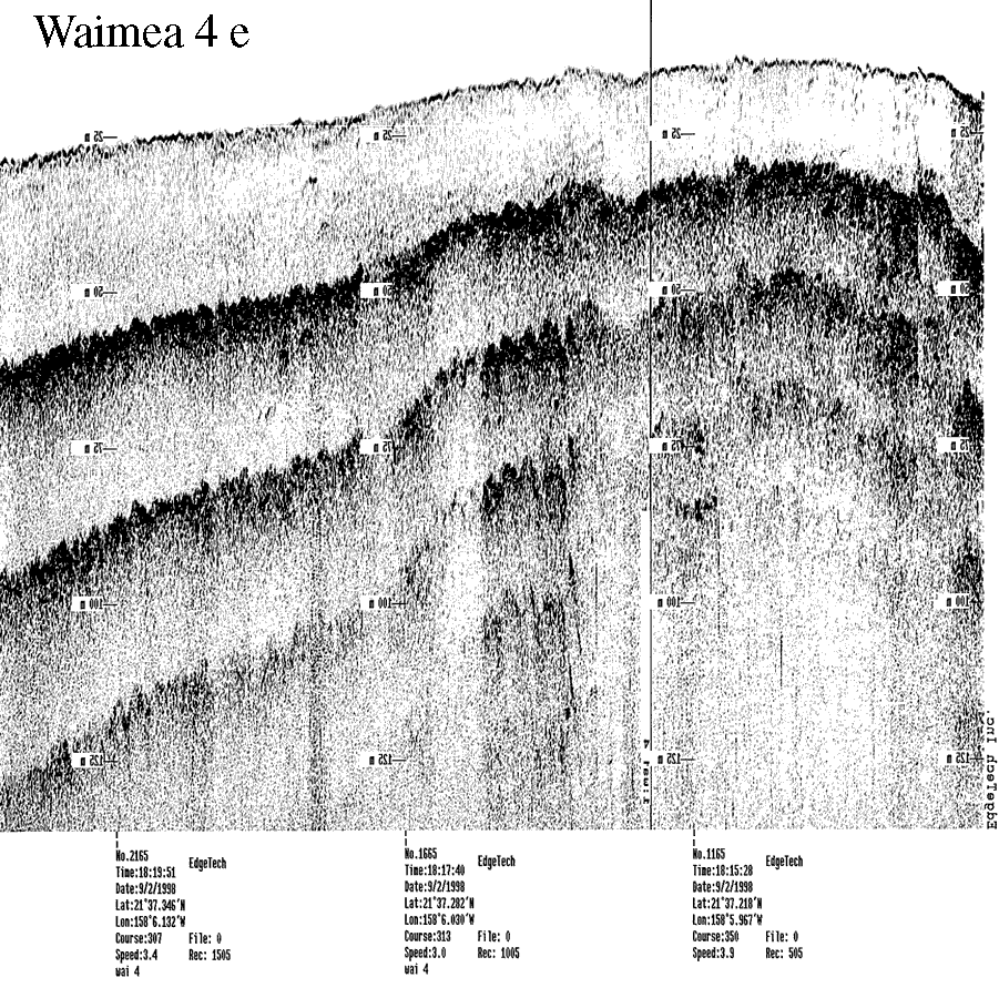 Subbottom profile showing seafloor and subsurface sediment detail and features