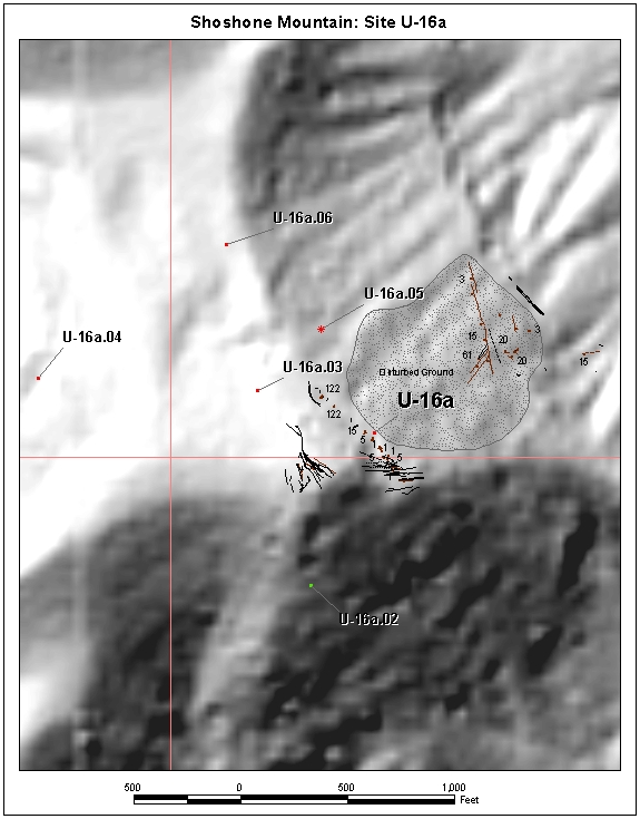 Surface Effects Map of Site U-16a