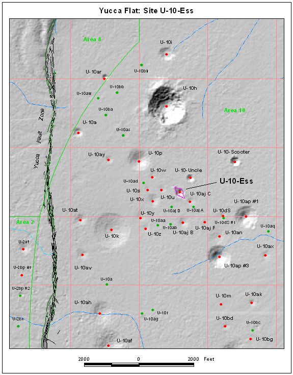 Surface Effects Map of Site U-10-Ess