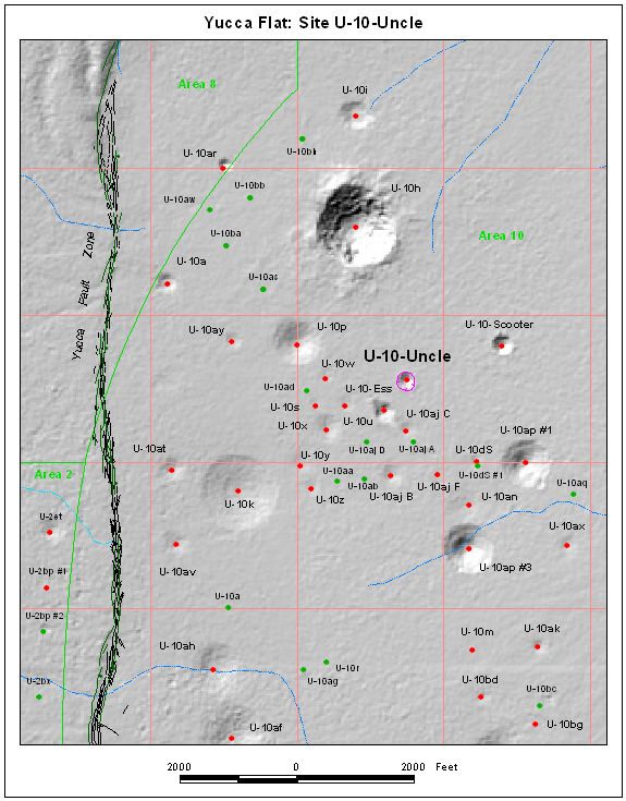 Surface Effects Map of Site U-10-Uncle