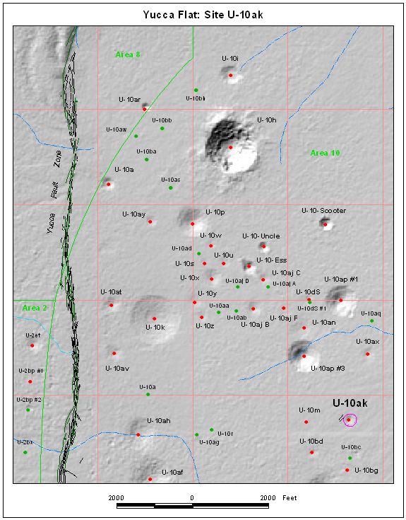 Surface Effects Map of Site U-10ak