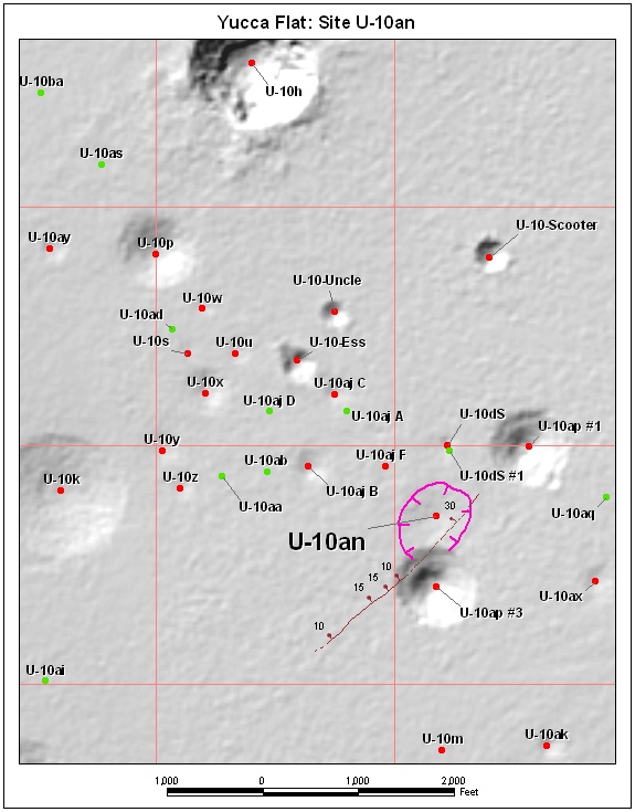 Surface Effects Map of Site U-10an
