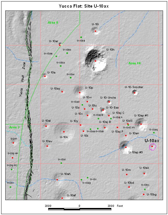 Surface Effects Map of Site U-10ax