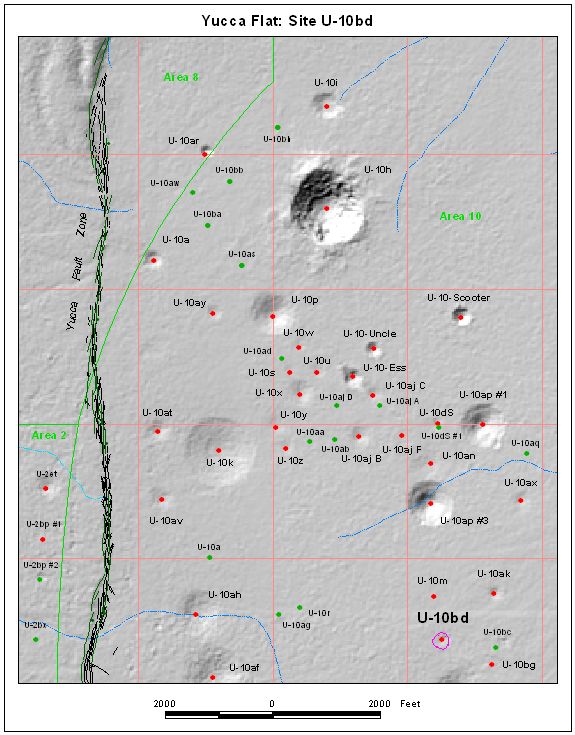 Surface Effects Map of Site U-10bd