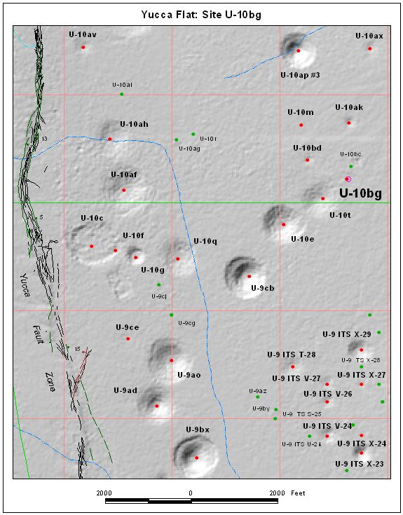 Surface Effects Map of Site U-10bg