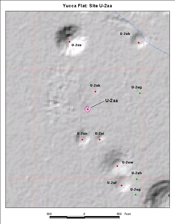Surface Effects Map of Site U-2aa