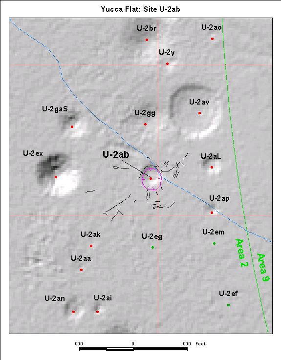 Surface Effects Map of Site U-2ab