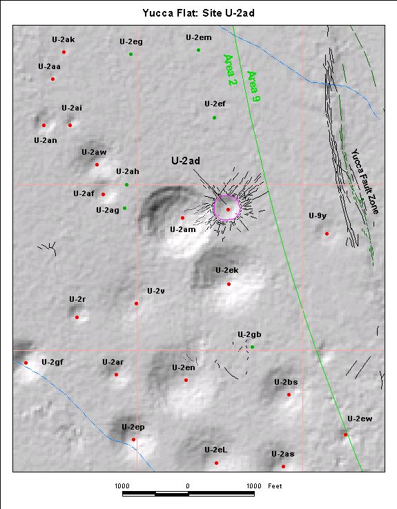 Surface Effects Map of Site U-2ad