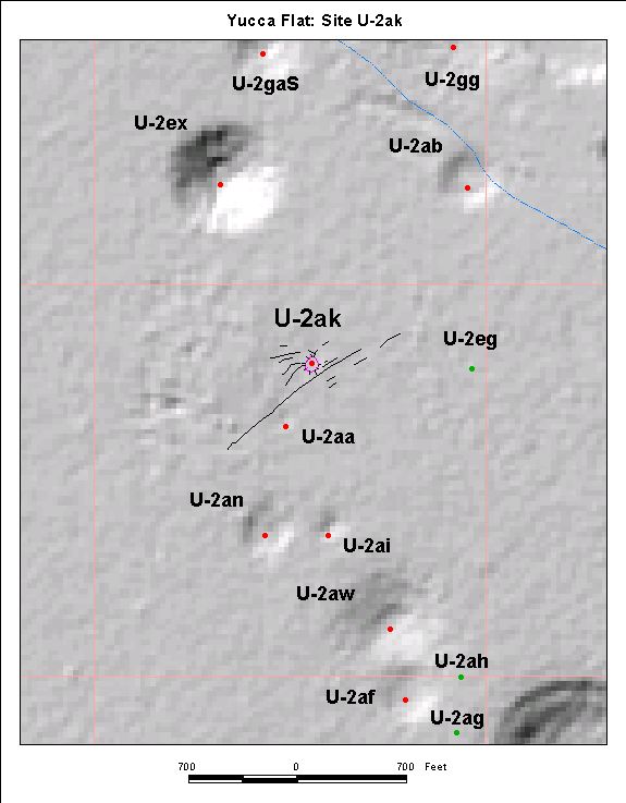 Surface Effects Map of Site U-2ak