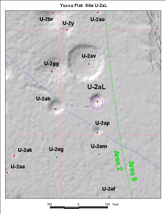Surface Effects Map of Site U-2aL