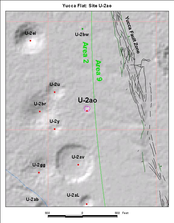 Surface Effects Map of Site U-2ao