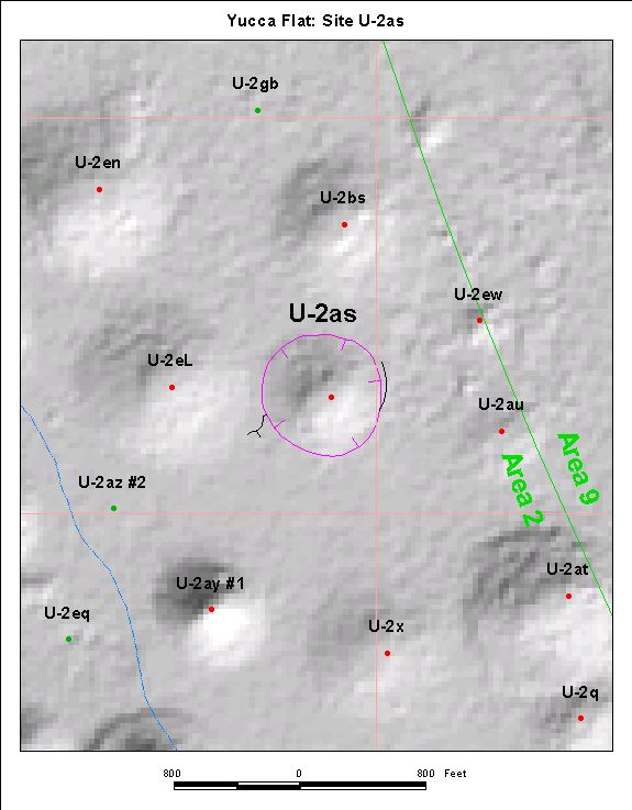 Surface Effects Map of Site U-2as