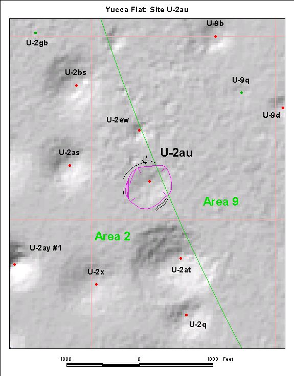 Surface Effects Map of Site U-2au