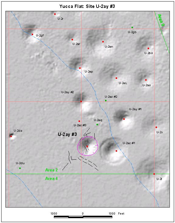 Surface Effects Map of Site U-2ay #3