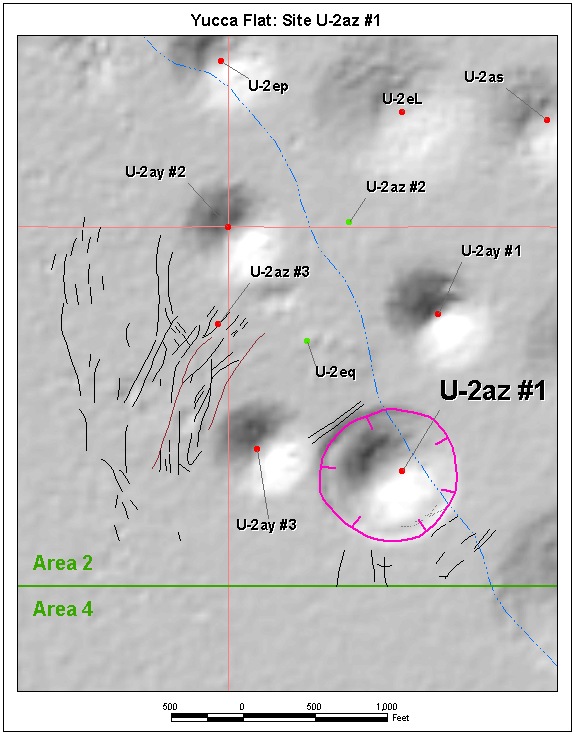 Surface Effects Map of Site U-2az #1