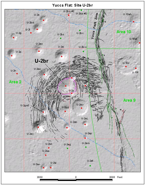 Surface Effects Map of Site U-2br