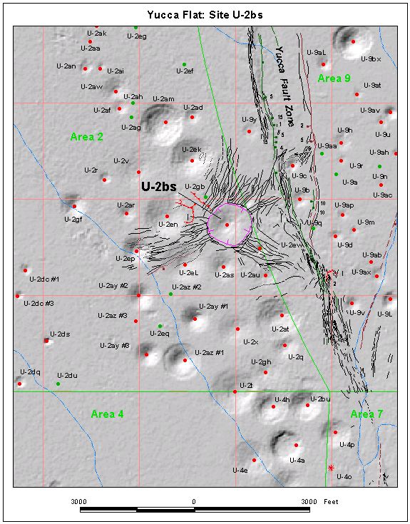 Surface Effects Map of Site U-2bs