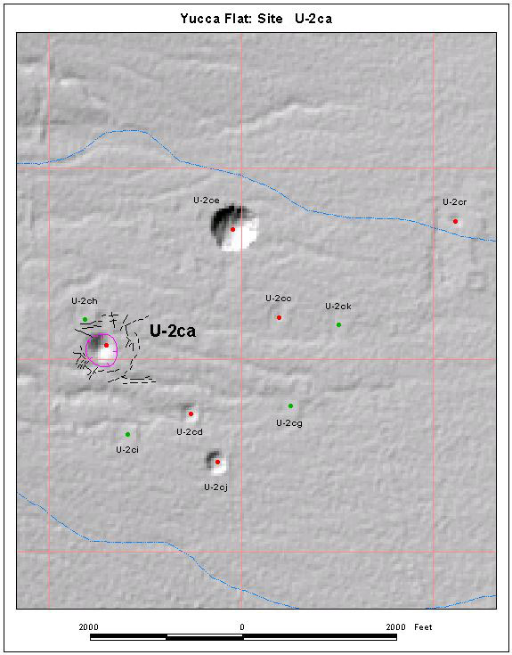 Surface Effects Map of Site U-2ca