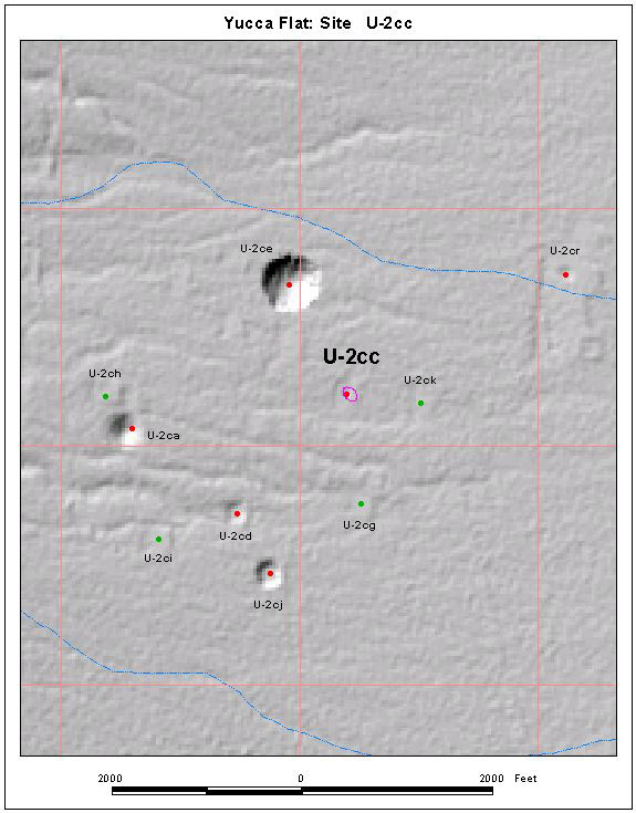 Surface Effects Map of Site U-2cc