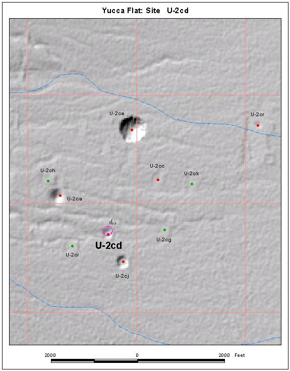 Surface Effects Map of Site U-2cd