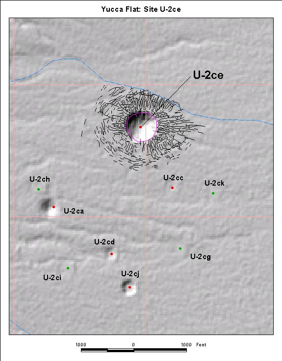 Surface Effects Map of Site U-2ce
