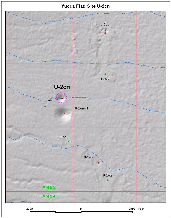 Surface Effects Map of Site U-2cn