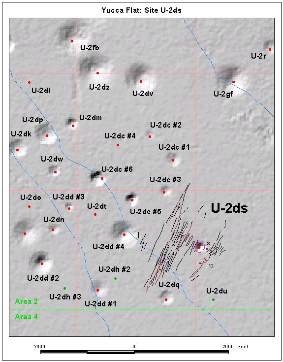 Surface Effects Map of Site U-2ds