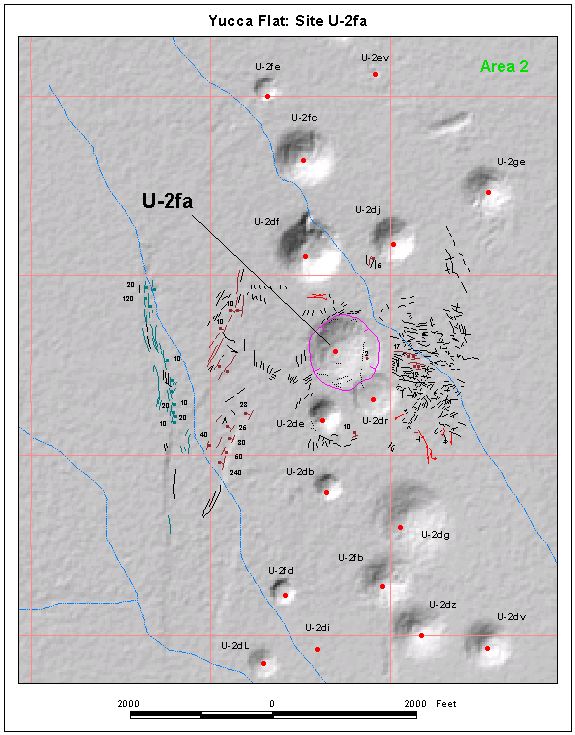 Surface Effects Map of Site U-2fa